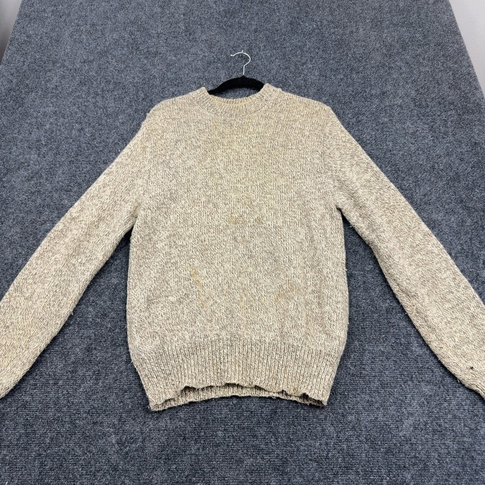 Vintage Eddie Bauer Sweater Mens M Tan Wool Blend Crewneck Gorpcore Outdoor‎